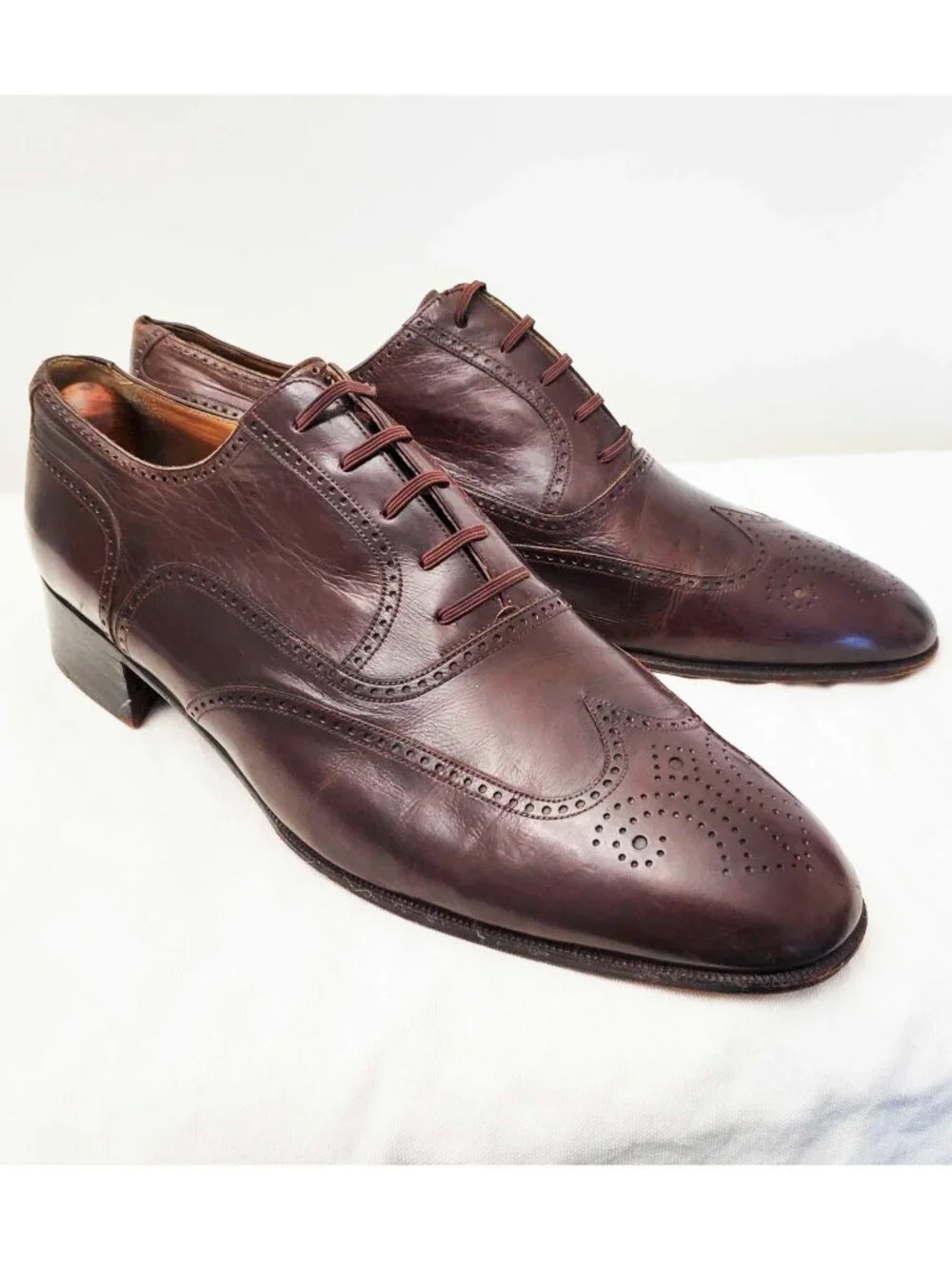 Artioli Vittorio Ricci Men's Brown Leather Wingtip Shoes HANDMADE Italy 10.5